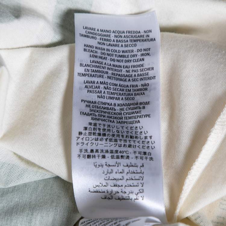Pre Owned Gucci Cream Cotton Manifesto Mask Printed Crew Neck T-Shirt XS