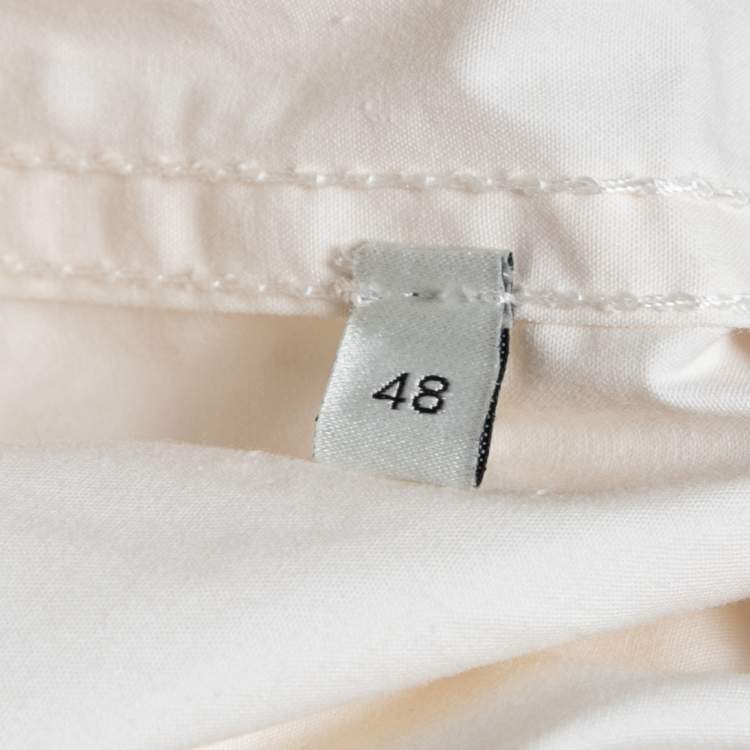 Pre Owned Gucci Ivory Cotton Web Stripe Trim Detailed Shorts M