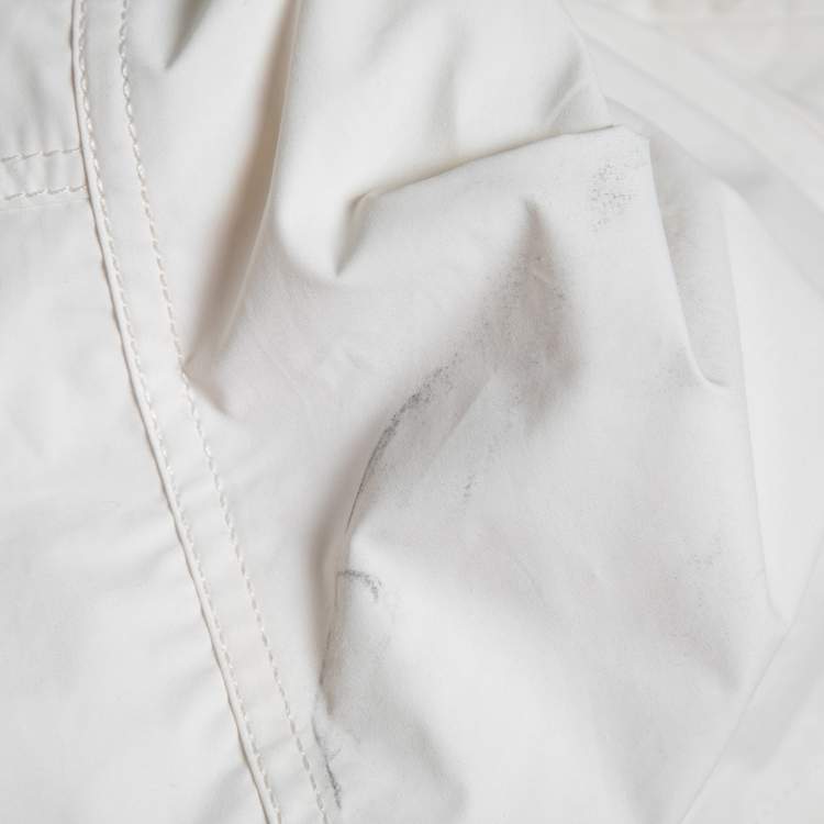 Pre Owned Gucci Ivory Cotton Web Stripe Trim Detailed Shorts M