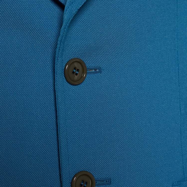 Pre Owned Gucci Teal Blue Wool Camden Single Breasted Blazer S