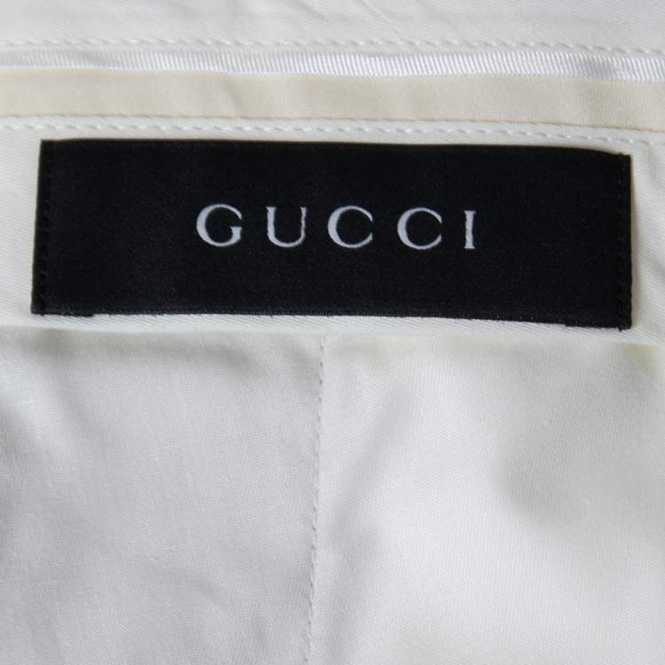 Pre Owned Gucci Beige Cotton Regular Fit Trousers XL Waist 36"