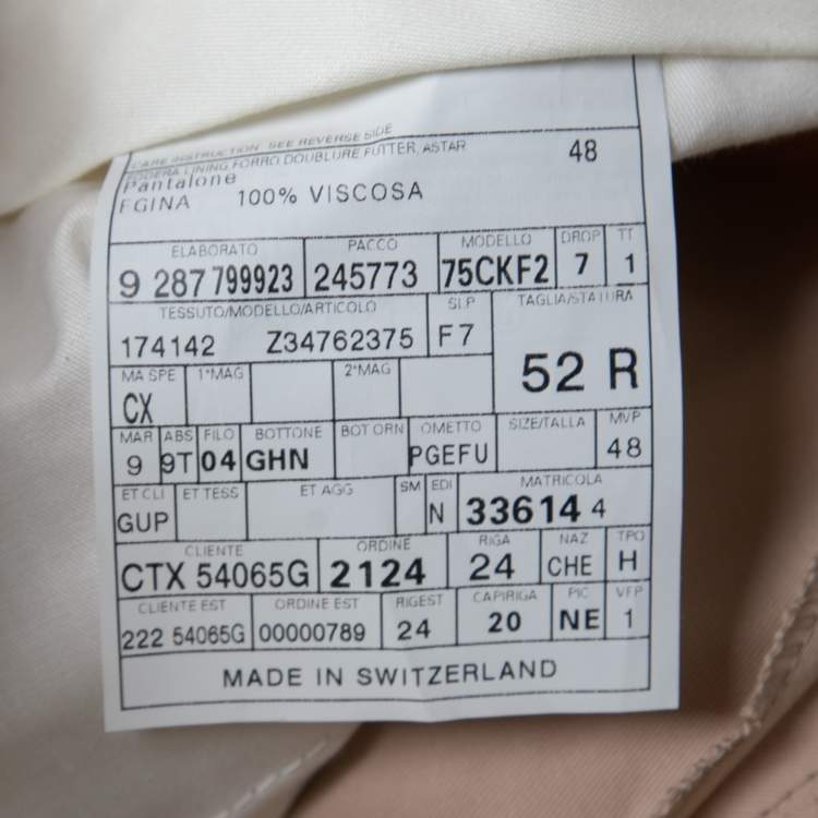 Pre Owned Gucci Beige Cotton Regular Fit Trousers XL Waist 36"