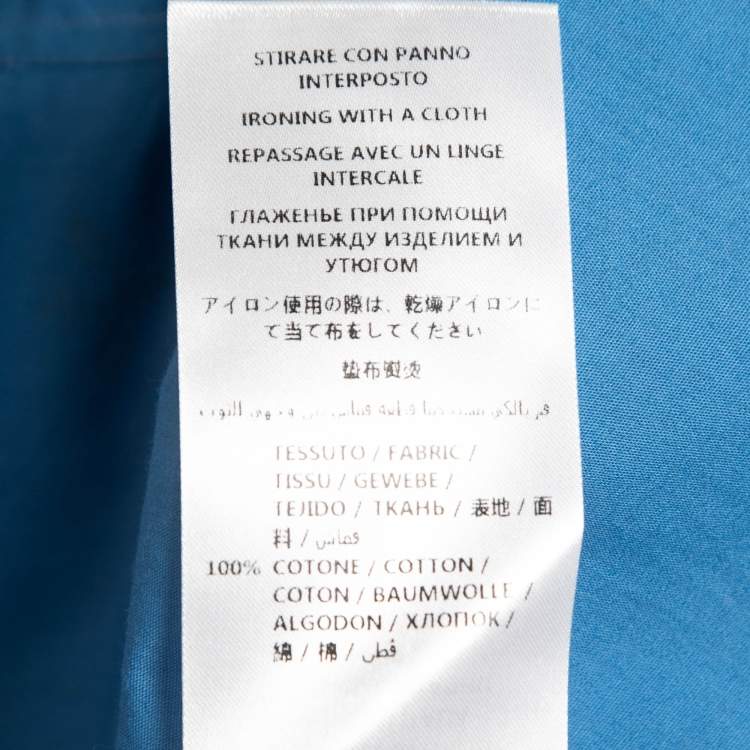 Pre Owned Gucci Blue Bee Star Print Cotton Duke Long Sleeve Shirt M