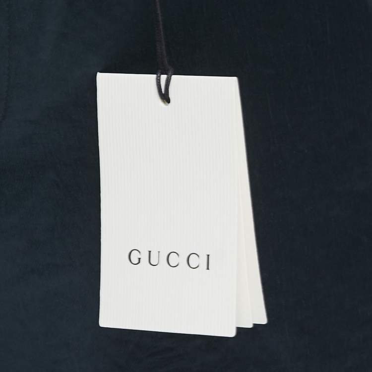 مملوكة مسبقًا Gucci Dark Green Satin Web Stripe Detail Relaxed Trousers S
