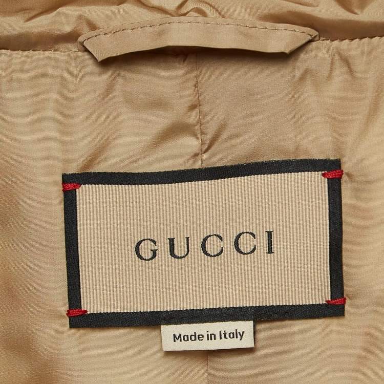 Pre Owned Gucci Love Parade Cream Geometric GG Print Nylon Windbreaker Jacket XL