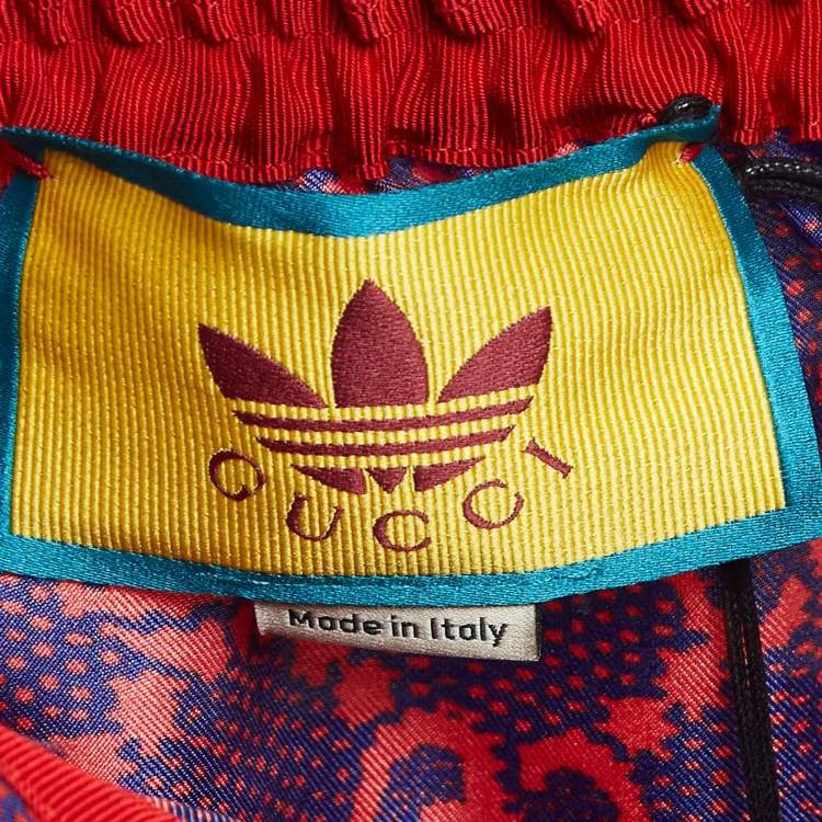 Pre Owned Gucci X Adidas Marco GG/Trefoil Print Silk Shorts S