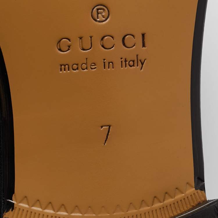 Pre Owned Gucci Black Leather Horsebit Foldable Slip On Loafers Size 41