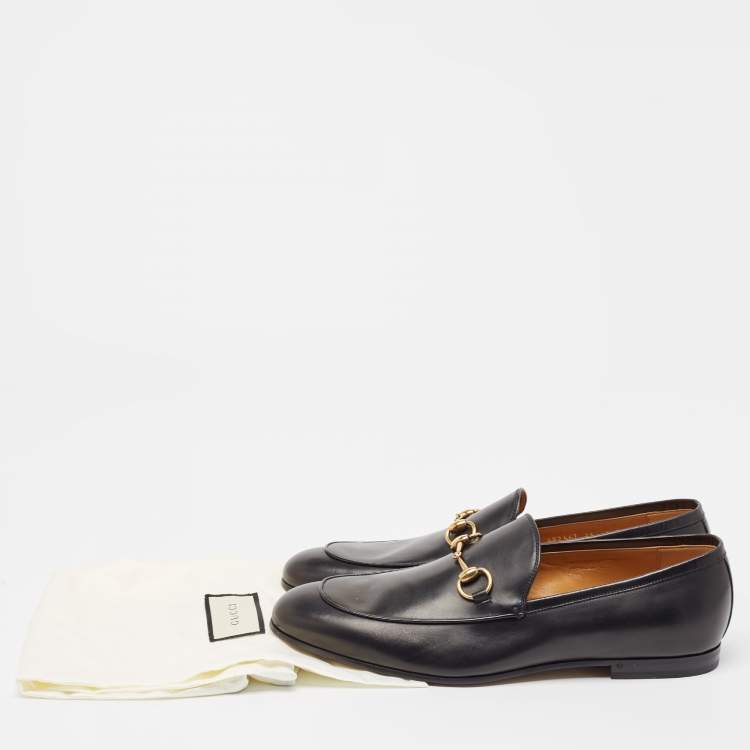 مملوكة مسبقًا Gucci Black Leather Jordaan Loafers Size 45