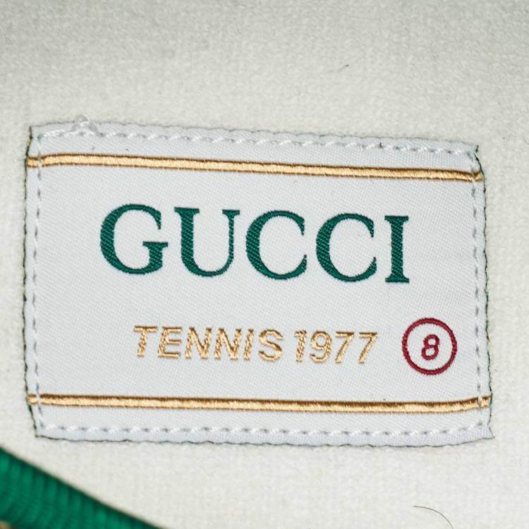 Pre Owned Gucci Beige/Ebony GG Canvas Tennis 1977 Sneakers Size 42
