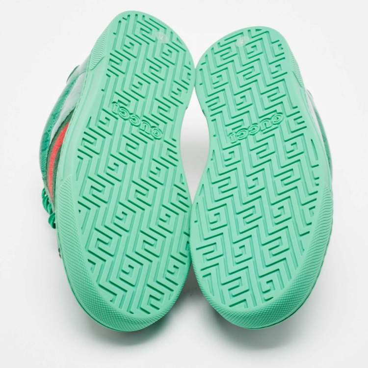 Pre Owned Gucci Green GG Crystal Canvas Ace Sneakers Size 41