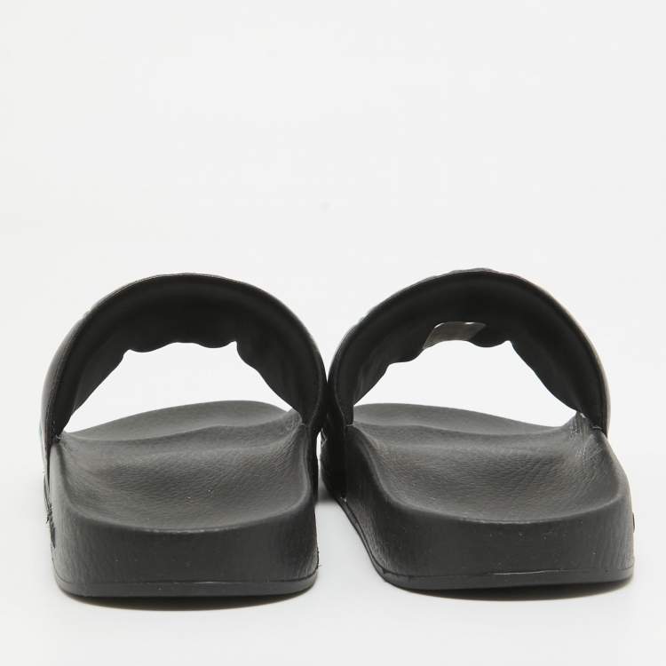 مملوكة مسبقًا Gucci Black Leather Original Slides Size 42