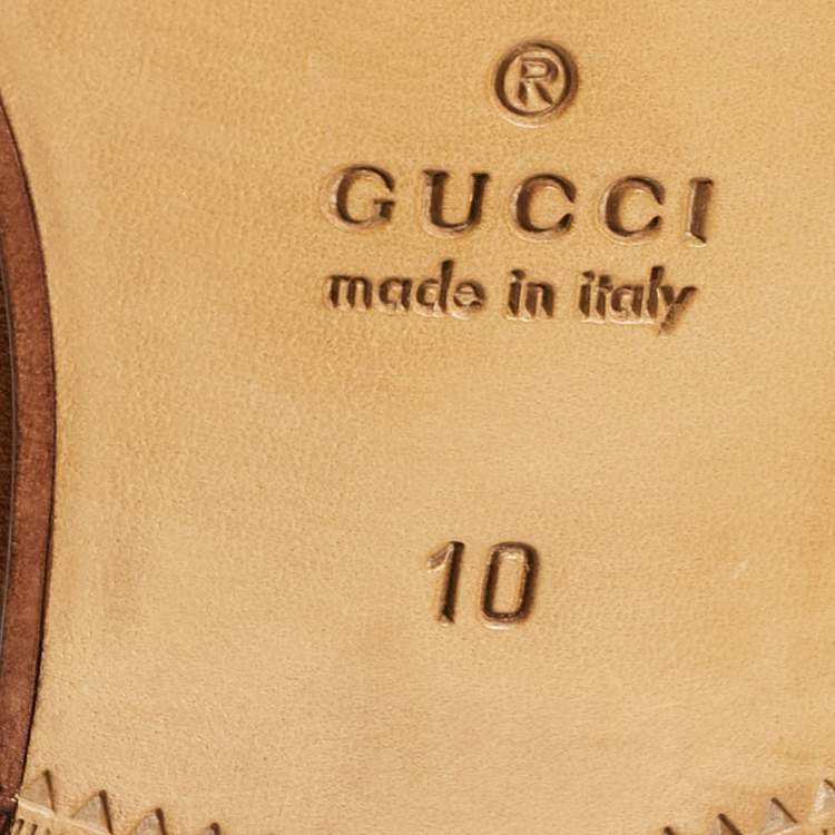 مملوكة مسبقًا Gucci Orange Suede Jordaan Loafers Size 44