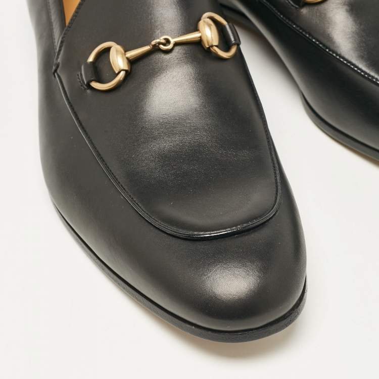 مملوكة مسبقًا Gucci Black Leather Jordaan Loafers Size 43