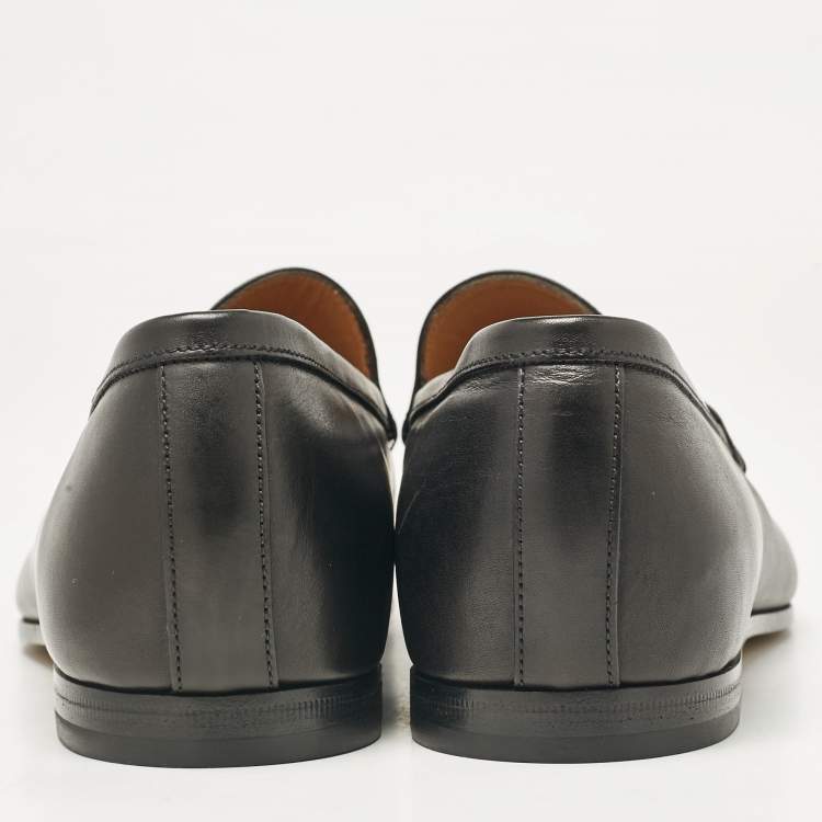 مملوكة مسبقًا Gucci Black Leather Jordaan Loafers Size 43