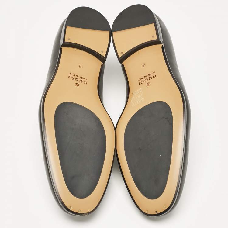 مملوكة مسبقًا Gucci Black Leather Jordaan Loafers Size 43