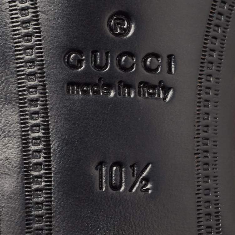 Pre Owned Gucci Black Leather Kingnake Applique Brixton Loafers Size 44.5