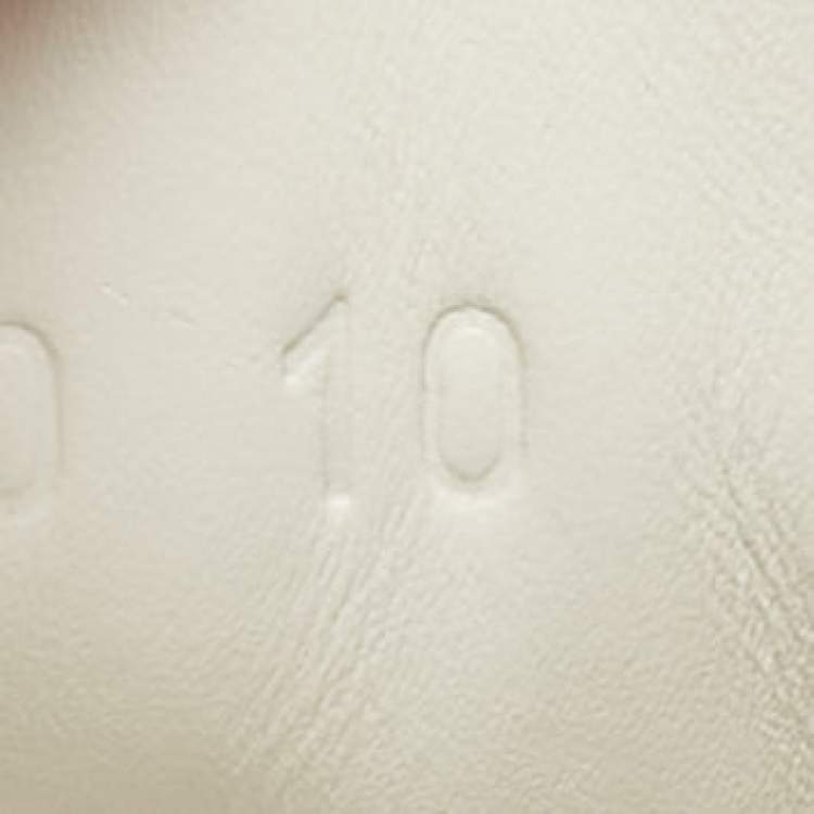 Pre Owned Gucci White Leather and Snakeskin Embossed Leather Ace Lace Up Sneakers Size 44