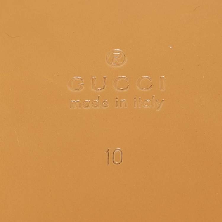 Pre Owned Gucci Green Quilted Satin Interlocking G Logo Flat Slides Size 44