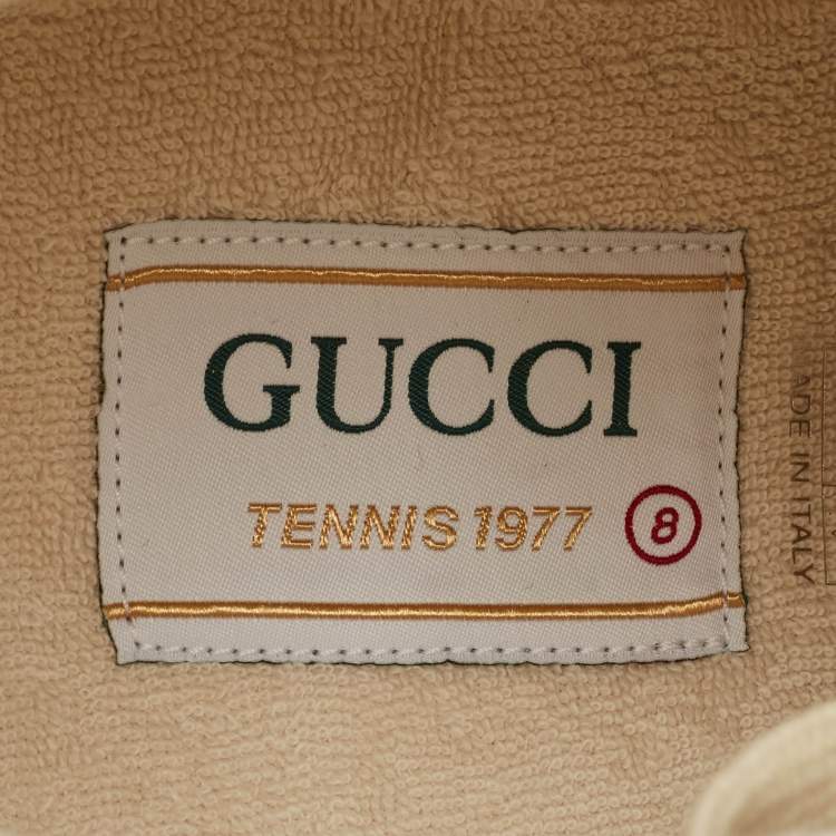 Pre Owned Gucci Black GG Canvas Tennis 1977 Treck Sneakers Size 42