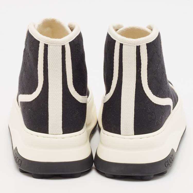 Pre Owned Gucci Black GG Canvas Tennis 1977 Treck Sneakers Size 42
