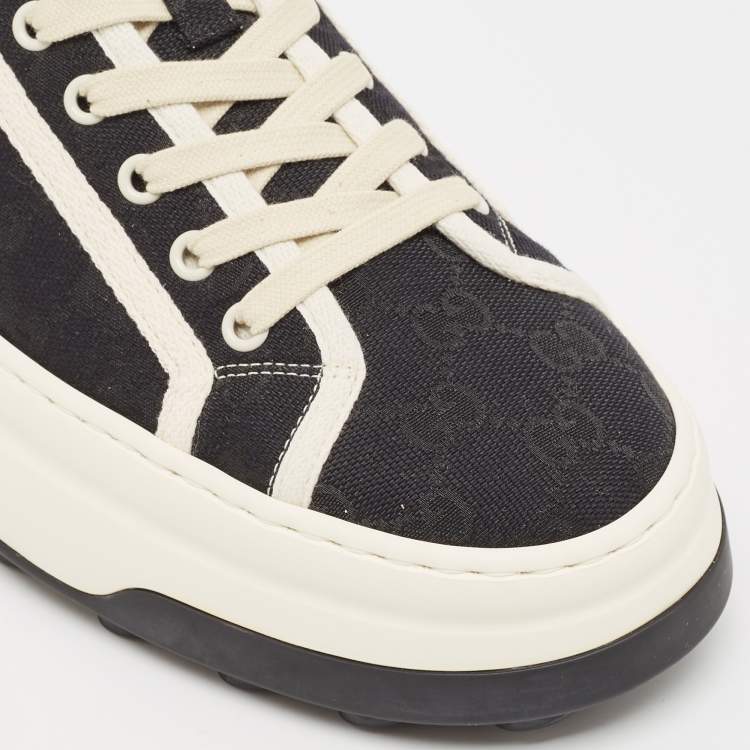 Pre Owned Gucci Black GG Canvas Tennis 1977 Treck Sneakers Size 42