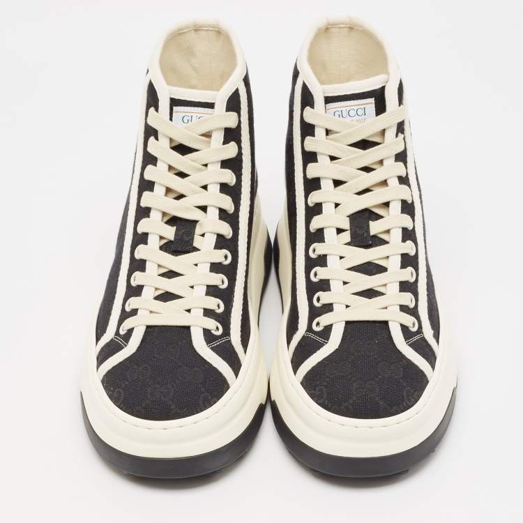 Pre Owned Gucci Black GG Canvas Tennis 1977 Treck Sneakers Size 42