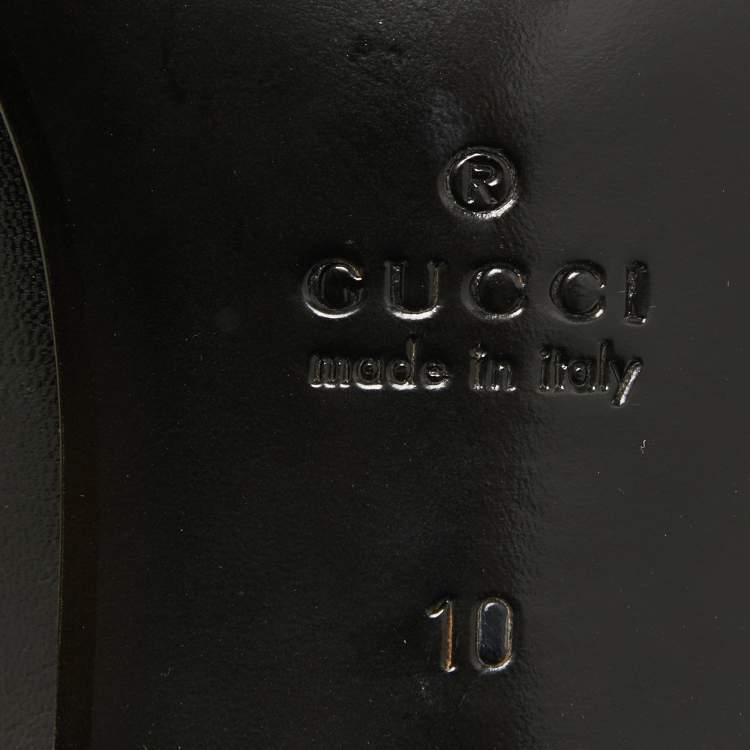 مملوكة مسبقًا Gucci Black Leather Embroidered Bee and Star Slip On Loafers Size 44