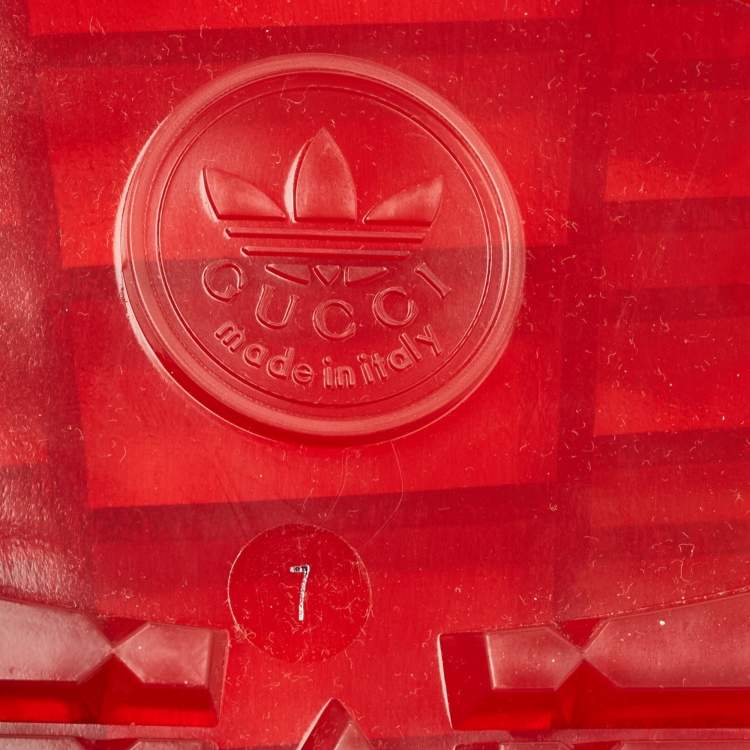 مملوكة مسبقًا Gucci x Adidas Red Rubber Adilette Flat Slides Size 41