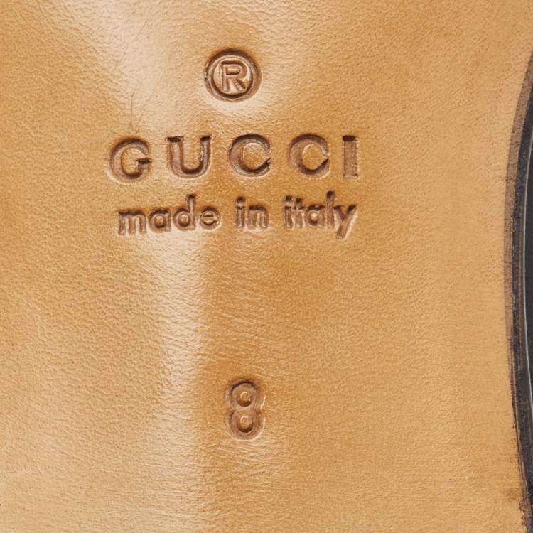 مملوكة مسبقًا Gucci Black Leather and Suede Slip On Loafers Size 42