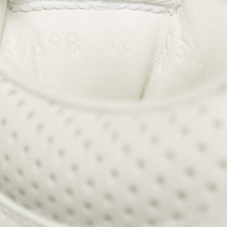 Pre Owned Gucci White Leather Web Chunky  Lace Up Sneakers Size 46