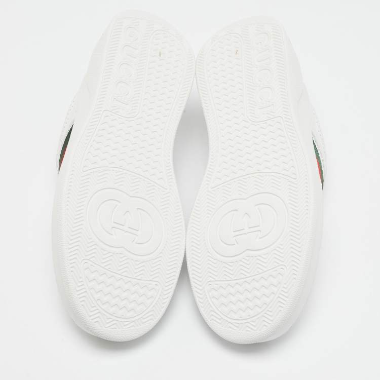 Pre Owned Gucci White Leather Web Chunky B Sneakers Size 42