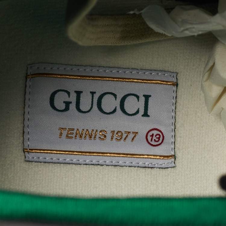 Pre Owned Gucci Black Leather Tennis 1977 High Top Sneakers Size 47