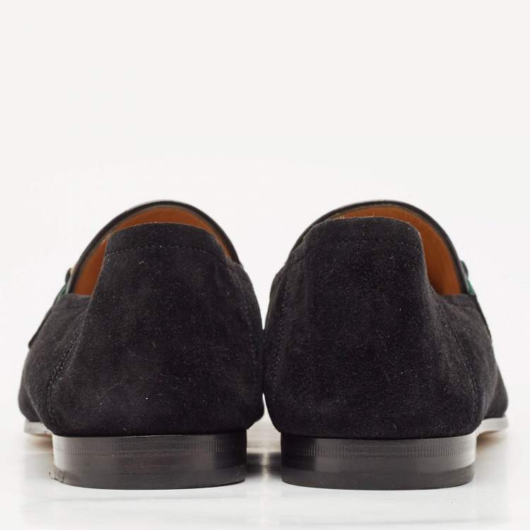 Pre Owned Gucci Black Suede Horsebit Foldable Loafers Size 44