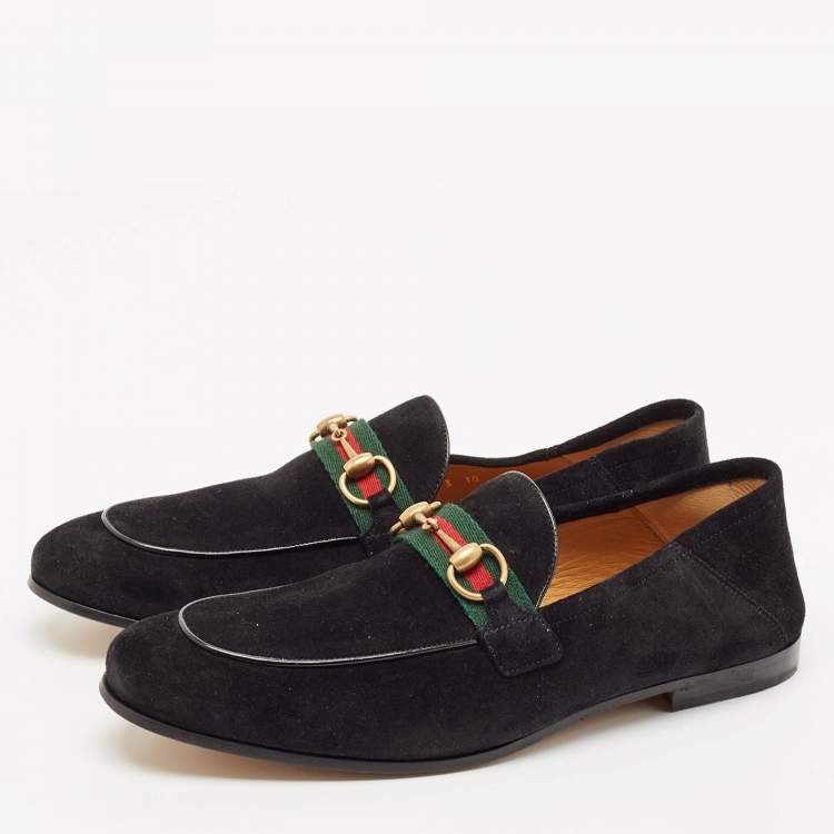 Pre Owned Gucci Black Suede Horsebit Foldable Loafers Size 44