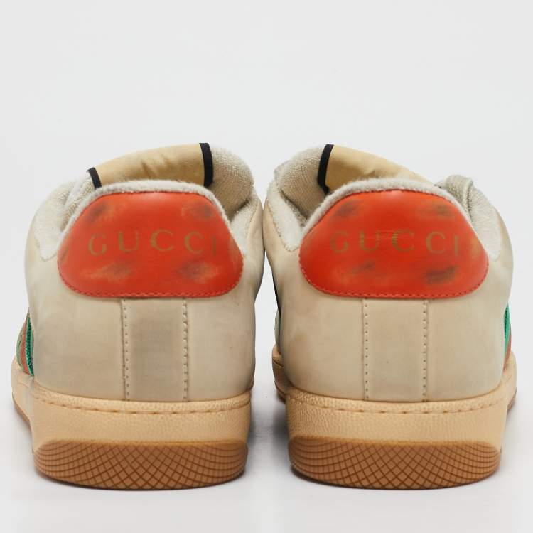 Pre Owned Gucci Multicolor GG Canvas and Nubuck Leather Screener Sneakers Size 44.5