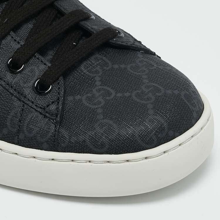 Pre Owned Gucci Black GG Supreme Canvas Ace Low Top Sneakers Size 44
