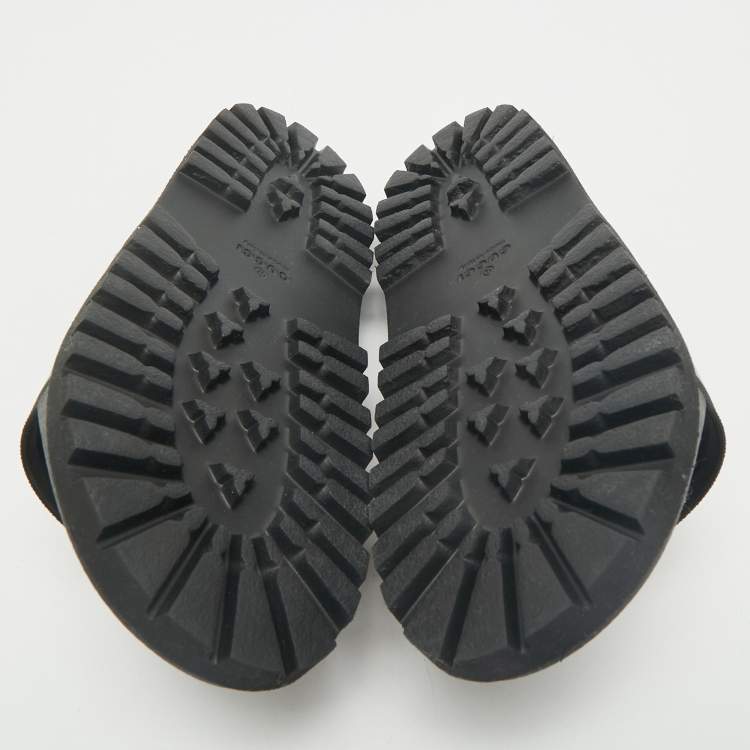 Pre Owned Gucci Black Rubber Pursuit Web Pool Slides Size 41