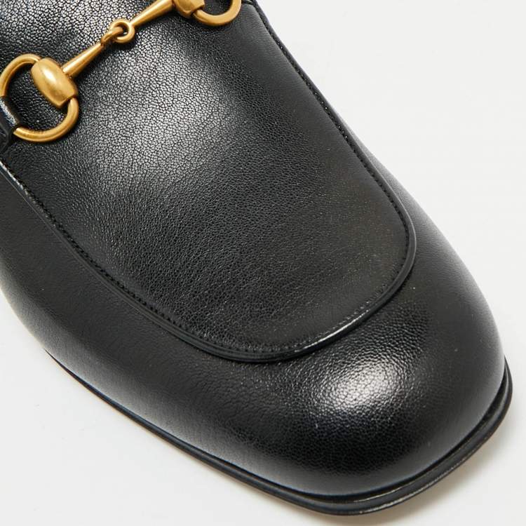 مملوكة مسبقًا Gucci Black Leather Horsebit Foldable Loafers Size 43