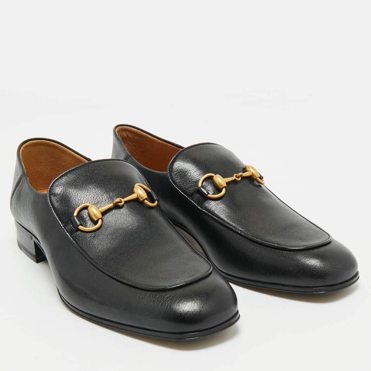 مملوكة مسبقًا Gucci Black Leather Horsebit Foldable Loafers Size 43