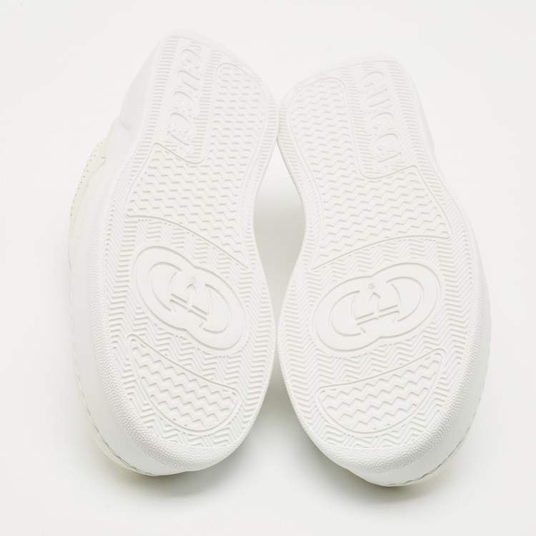 Pre Owned Gucci Off White Jumbo GG Leather Chunky B Sneakers Size 44