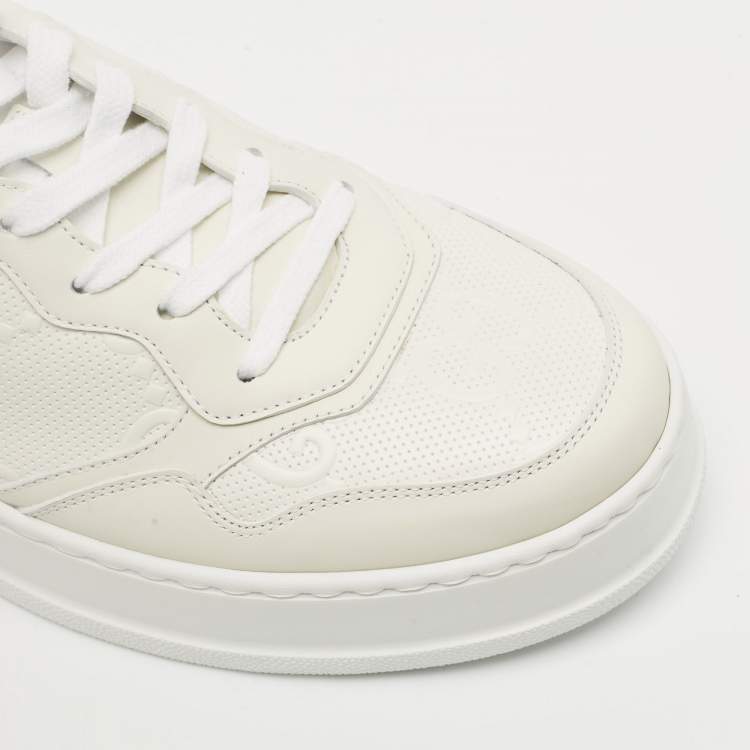 Pre Owned Gucci Off White Jumbo GG Leather Chunky B Sneakers Size 44