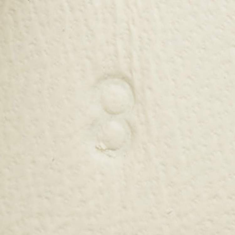 Pre Owned Gucci White Perforated Interlocking G Leather Ace Sneakers Size 42
