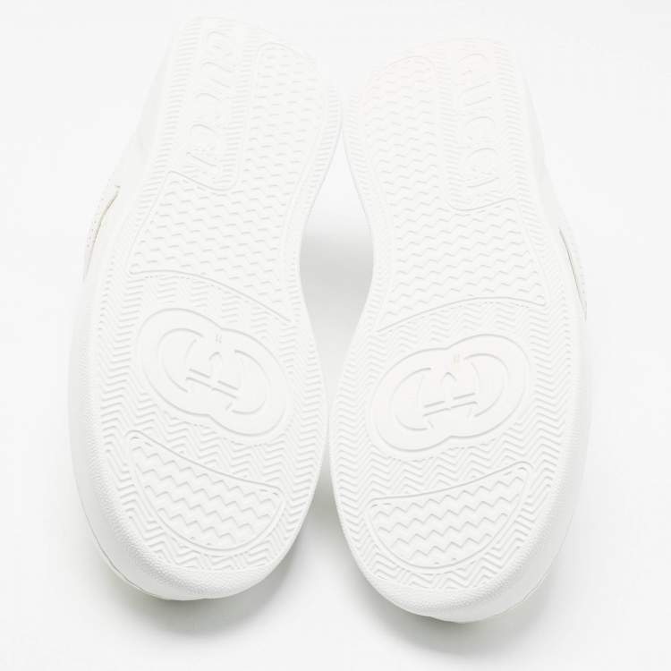 Pre Owned Gucci Off White Jumbo GG Leather Chunky B Sneakers Size 45