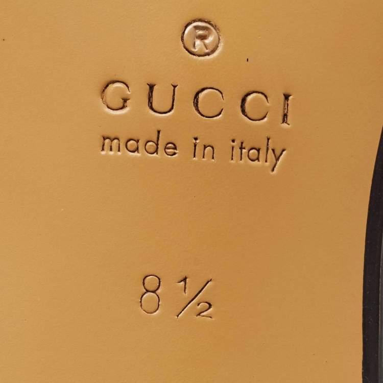 Pre Owned Gucci Black Leather Horsebit Foldable Loafers Size 42.5