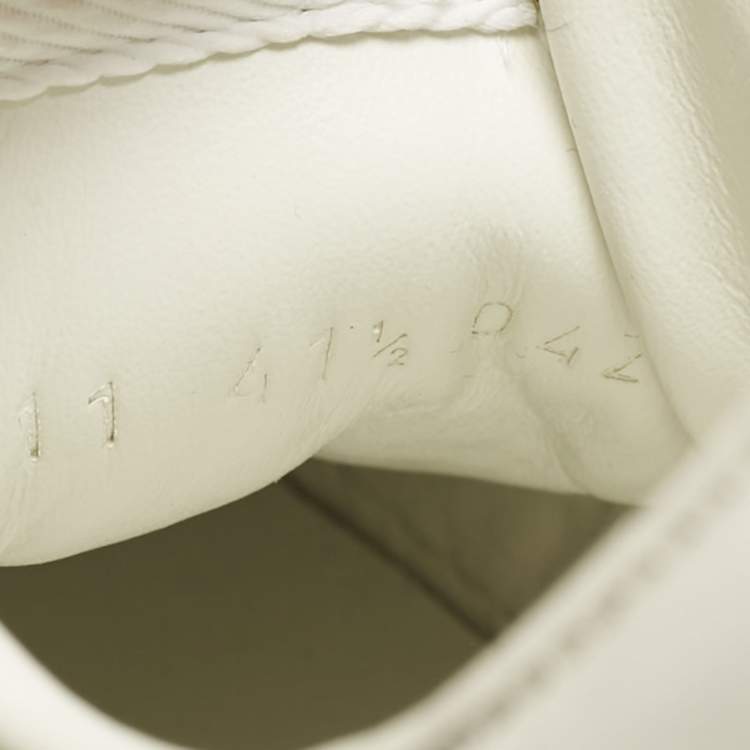 مملوكة مسبقًا Gucci White Jumbo GG Embossed Leather Low Top Sneakers Size 41.5