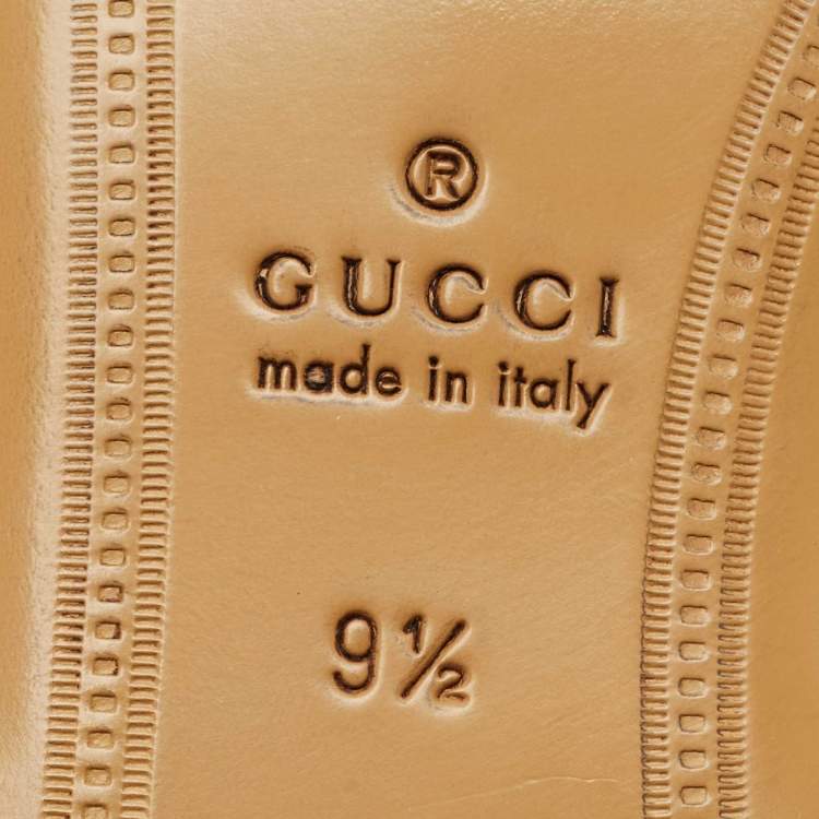 Pre Owned حذاء فلات برينستاون جلد أسود غوتشي مقاس 43.5