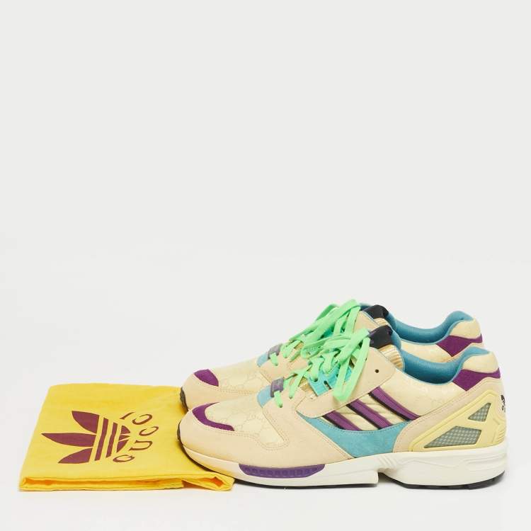 Pre Owned Gucci X Adidas Multicolor Suede and Nylon Madeira  Sneakers Size 43.5