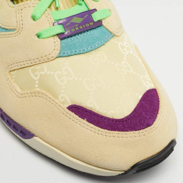 Pre Owned Gucci X Adidas Multicolor Suede and Nylon Madeira  Sneakers Size 43.5