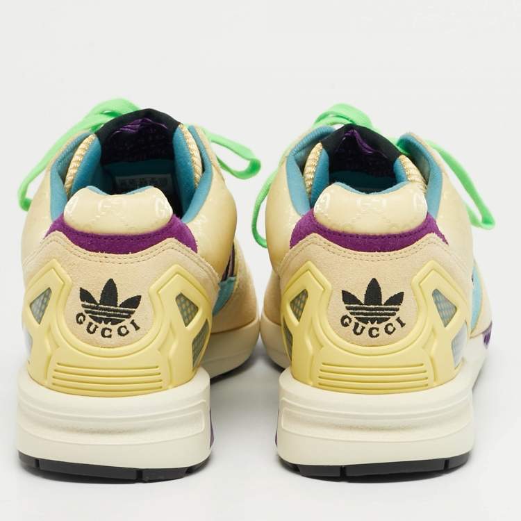 Pre Owned Gucci X Adidas Multicolor Suede and Nylon Madeira  Sneakers Size 43.5