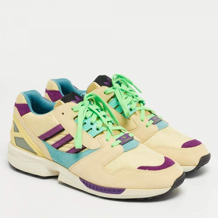 Pre Owned Gucci X Adidas Multicolor Suede and Nylon Madeira  Sneakers Size 43.5